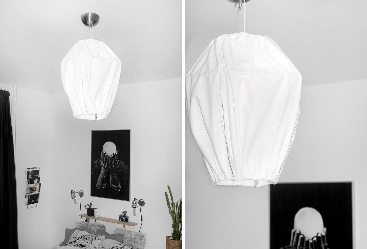 DIY loftlampe af stof // fabric lamp by Katarina Natalie