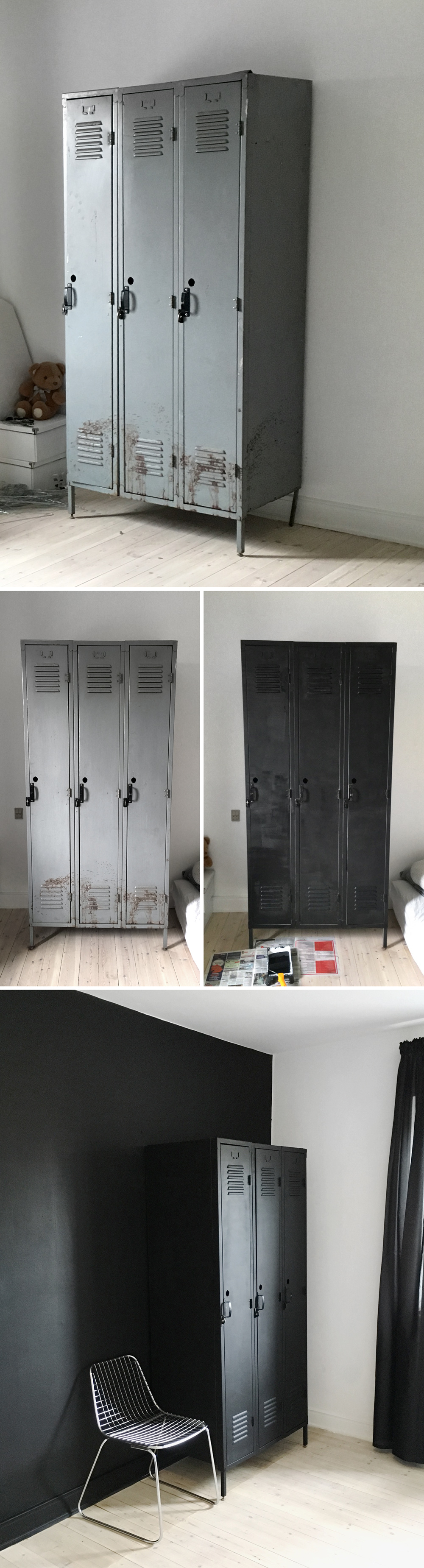 Locker before and after